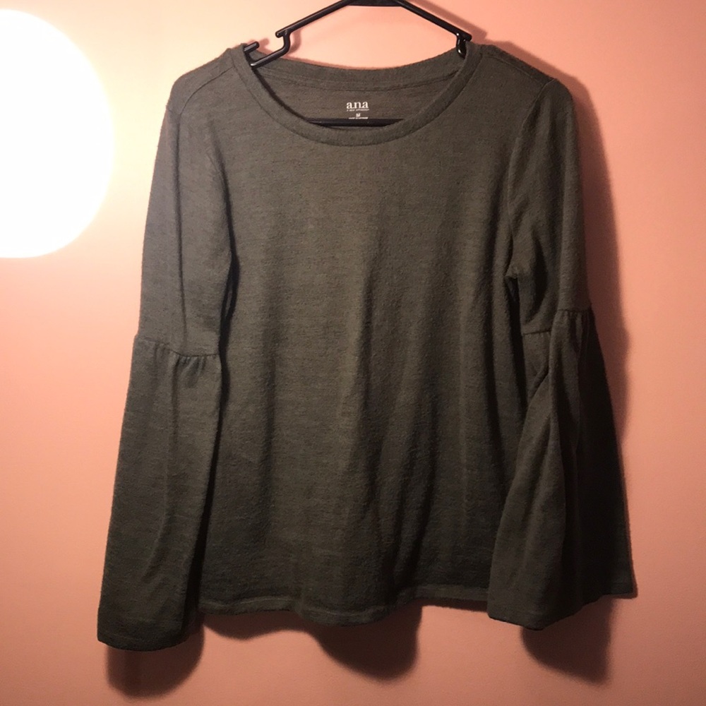 Olive Bell Sleeve Long Sleeve Shirt